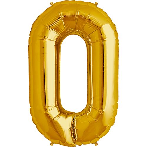 Gold Number 0 Balloons 34" (Foil)