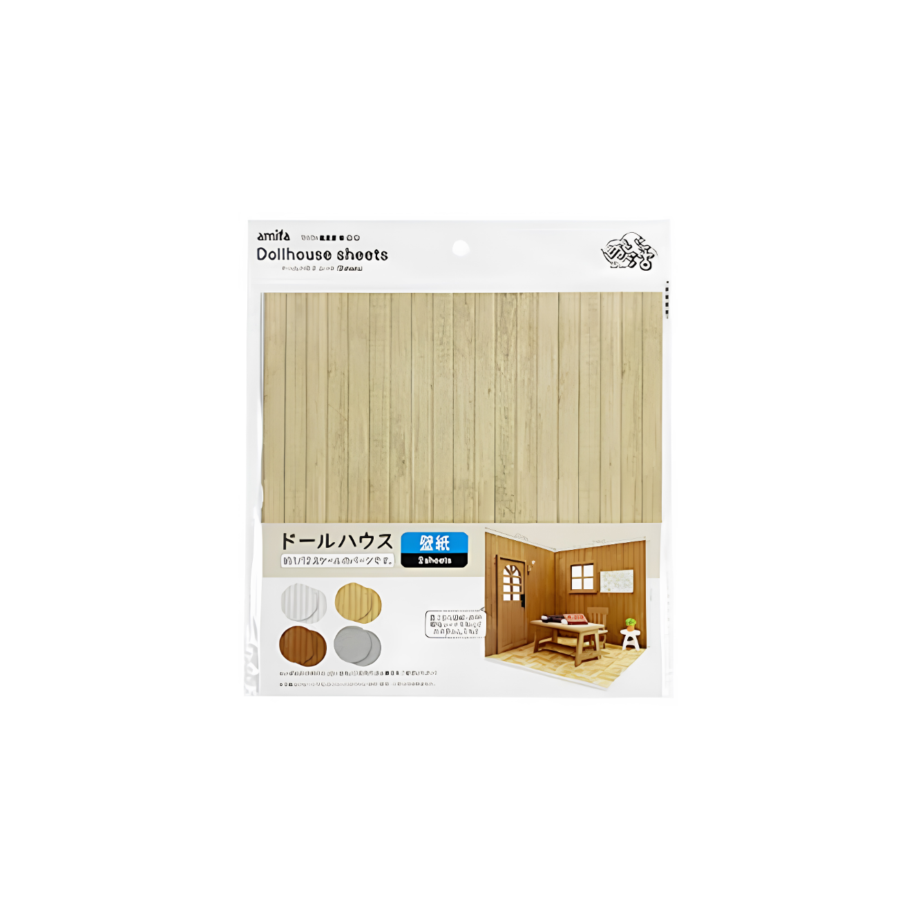 DIY Miniature Wallpaper Sheet Wood & Concrete
