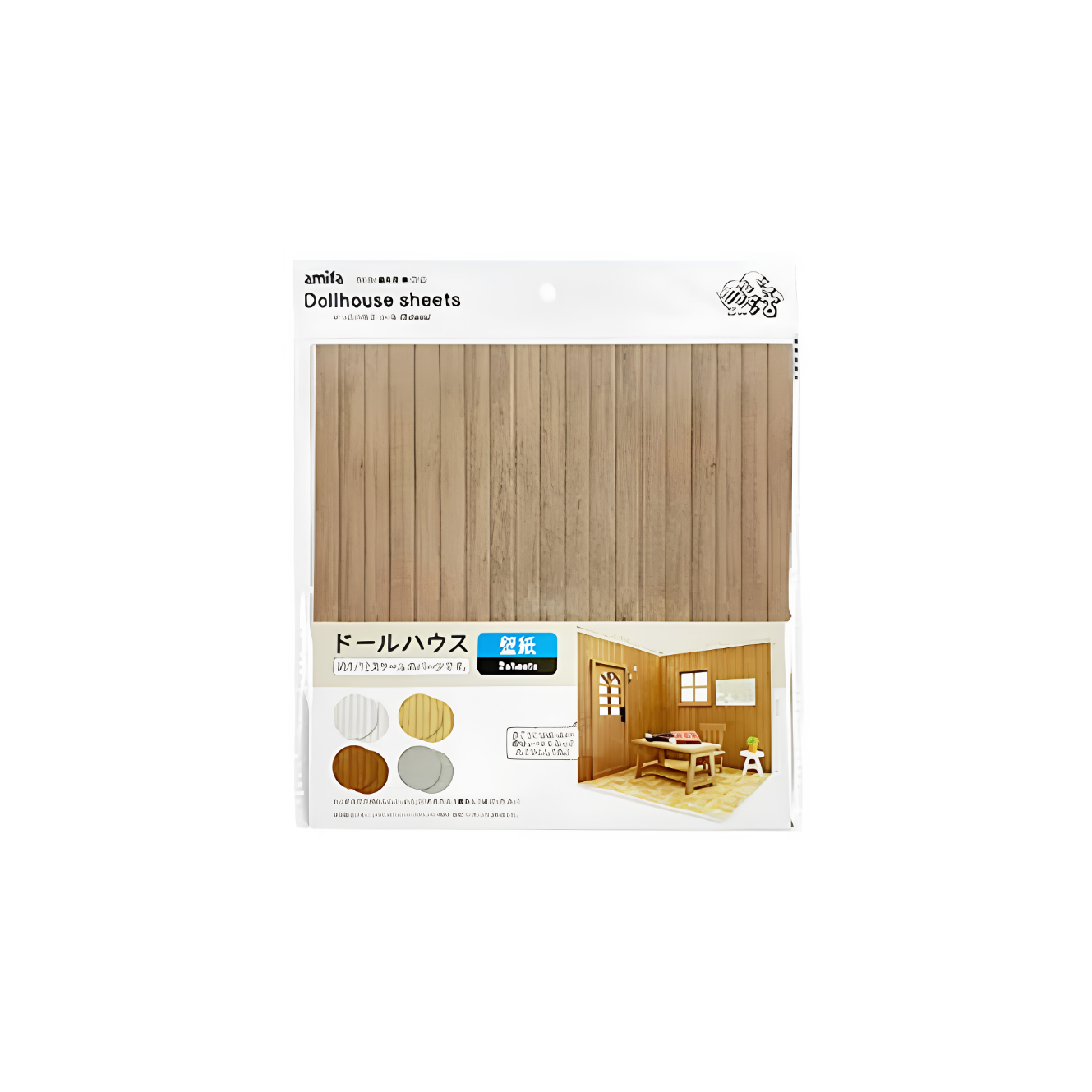 DIY Miniature Wallpaper Sheet Wood & Concrete