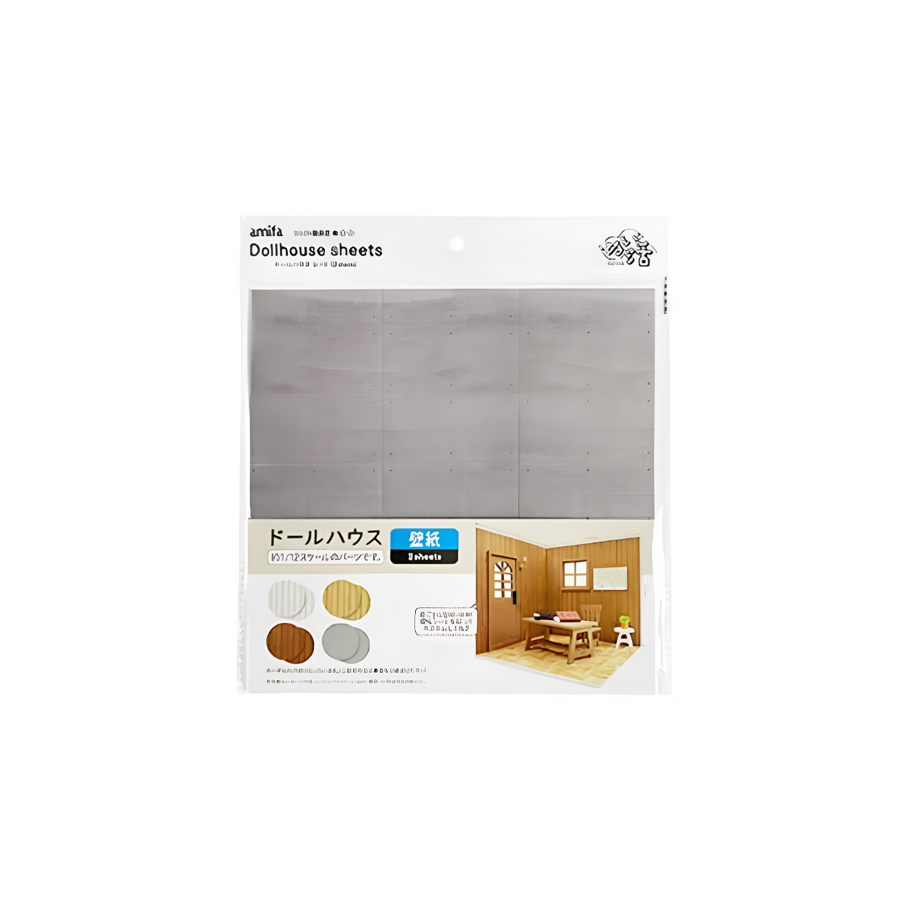 DIY Miniature Wallpaper Sheet Wood & Concrete