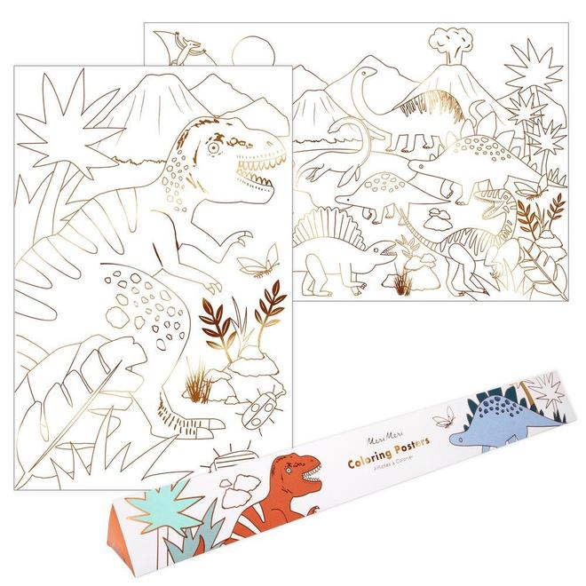 Dinosaur Kingdom Coloring Posters (set of 2)