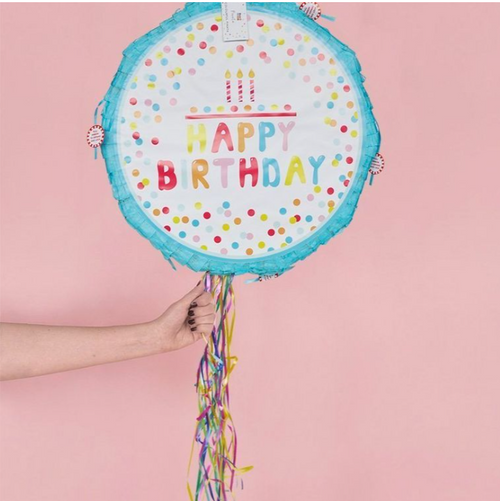 Dot Happy Birthday Folded Pinata Party Favor