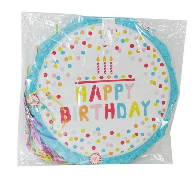 Dot Happy Birthday Folded Pinata Party Favor
