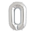 Silver Number 0 Balloons 34" (Foil)