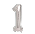 Silver Number 1 Balloons 34" (Foil)