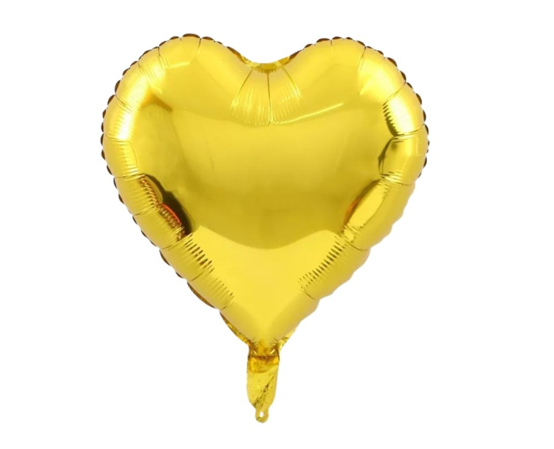 Heart Shaped Foil Balloon 18” - Gold