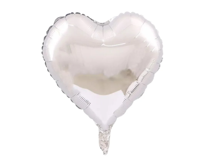 Heart Shaped Foil Balloon 18” - Silver