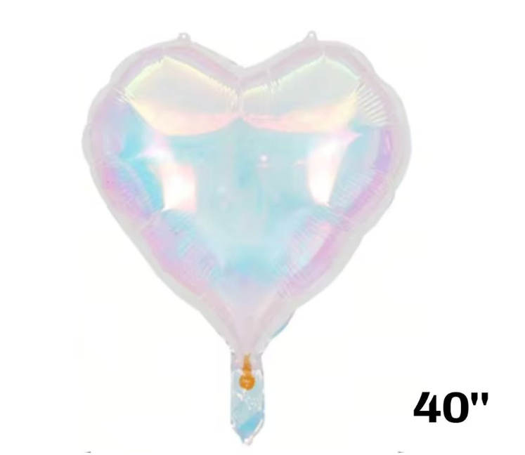 Heart Shaped Holographic Balloon 40”
