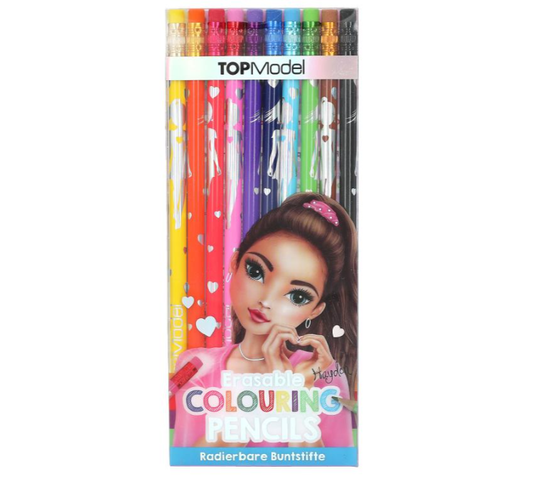 TOPModel Erasable Colouring Pencils, 10 Colours