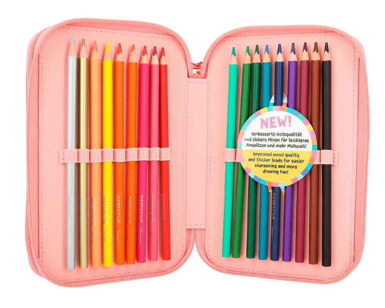 TOPModel Triple Pencil Case with Cat Application CUTIE STAR