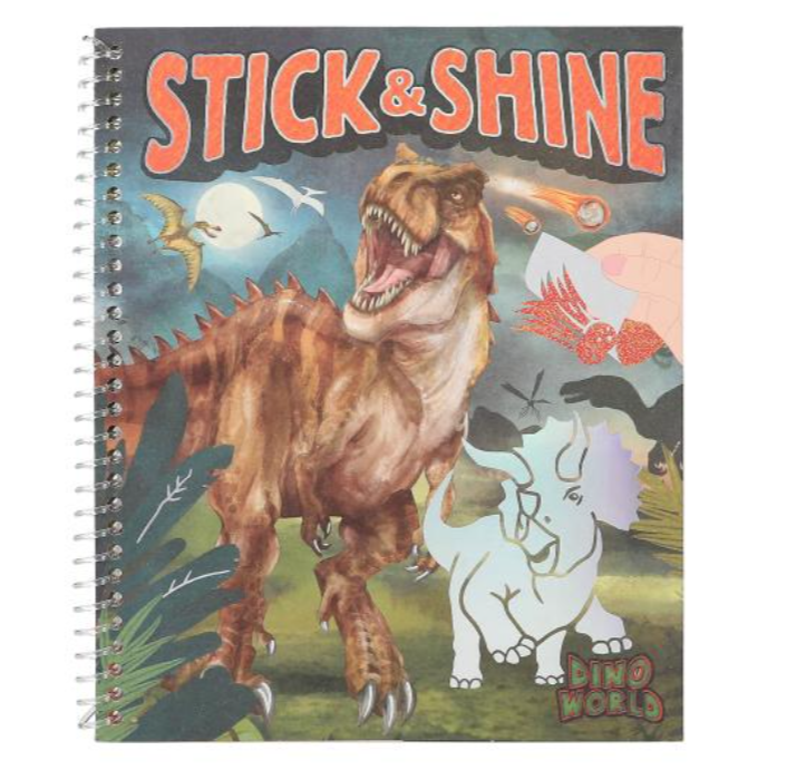 Dino World Colouring Book Stick & Shine