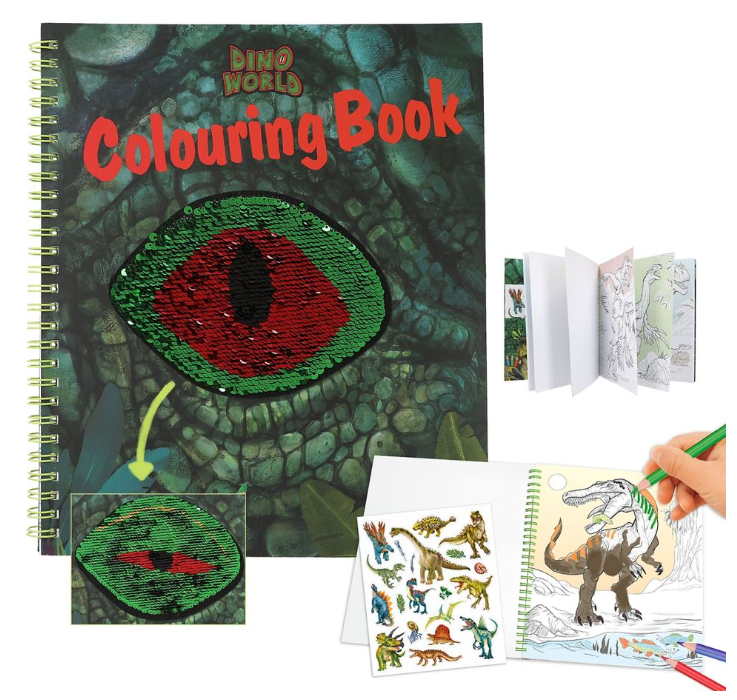 Dino World Colouring Book WithReversible Seqins