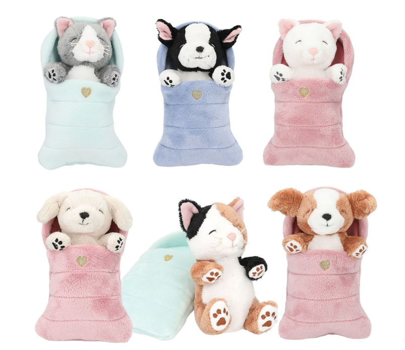 TOPModel Plush Dogs And Cats In Sleepingbag