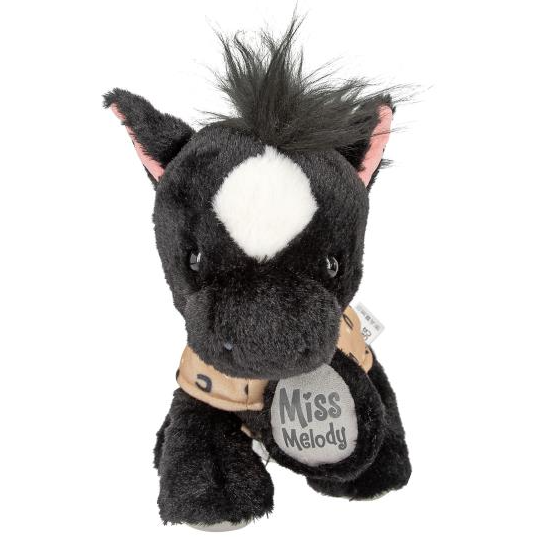 Miss Melody Plush Horse Black Angel 20 cm