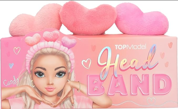 TOPModel Head Band with Plush Hearts BEAUTY and ME